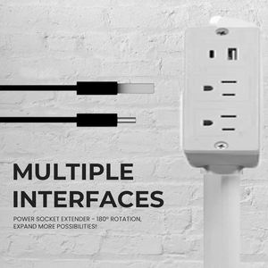 Caricatore da Muro Multipresa USA EU UK con Rotazione a 180 Gradi <span class=keywords><strong>per</strong></span> Facile Accesso, Estensore a Muro - Product Image 5