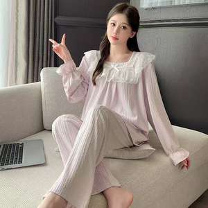 ชุดนอนผู้หญิงผ้าตาข่ายแขนยาวสีแดงฤดูใบไม้ผลิและฤดูใบไม้ร่วง - Product Image 3