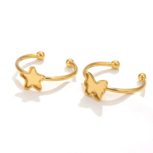 Vente en gros d'anneaux en acier inoxydable Base Setting <span class=keywords><strong>Cabochon</strong></span> Cameo Tray Bezel blank heart star butterfly shape ring Jewelry Making - Product Image 4