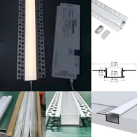 Profilé LED encastré en aluminium pour éclairage linéaire fin, idéal pour la décoration de plaques de plâtre
