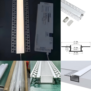 Perfil <span class=keywords><strong>de</strong></span> aluminio LED empotrado en el techo, carcasa delgada para luz lineal, para decoración <span class=keywords><strong>de</strong></span> placas <span class=keywords><strong>de</strong></span> yeso. - Product Image 5