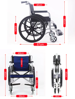 Kursi Roda Manual Lipat Portabel Berkualitas Tinggi dengan Ban Padat 24 Inci dan Sandaran Tangan untuk Lansia & Penyandang Disabilitas