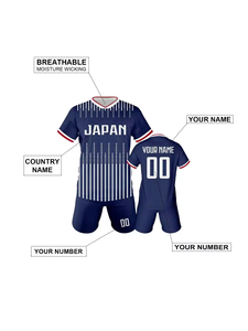Conjunto de Uniforme de Fútbol Personalizado JY Custom <span class=keywords><strong>Japan</strong></span> con Nombre y Número para Niños y Niñas - Product Image 4
