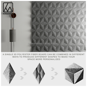 Paneles acústicos estéreo 3D de KINGMAN, tablero de fibra de poliéster de alta densidad para absorción de sonido <span class=keywords><strong>exterior</strong></span>, <span class=keywords><strong>aislamiento</strong></span> acústico multiescena - Product Image 2
