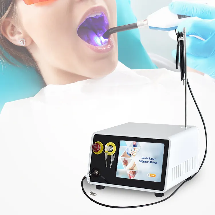 Многофункциональный стоматологического диодного лазера терапии низкого уровня 980 1470nm Высокое качество стоматологической мягких тканей лазер для резки хирургии