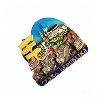 Aimant en résine personnalisé de la République tchèque, peint à la main, avec un monument de la ville, autocollant pour réfrigérateur, souvenirs touristiques de Prague, articles en gros