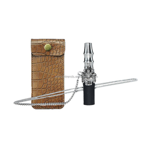 Accessori per Narghilè di Lusso Arabi, Bocchini in Acciaio Inox con Design Animale e Finitura Opaca, Bocchino per Shisha con Custodia in Pelle - Product Image 2