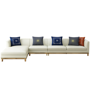 Italia Diseño de Moda de cuero genuino conjunto de sofás de esquina de cuero <span class=keywords><strong>100</strong></span> por ciento el Pakistán - Product Image 4