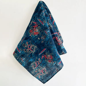 Pañuelos Cuadrados Multiusos con Estampado Digital a Rayas Índigo, Diadema, Pañuelo para el Cabello, Ecológico para las Cuatro Estaciones - Product Image 3