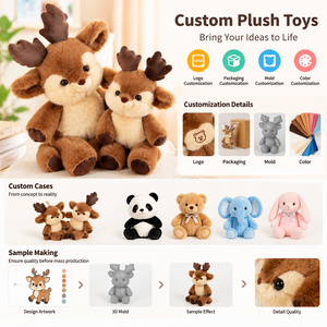 Peluche Personalizzato a Forma di <span class=keywords><strong>Alce</strong></span>/Renna, Giocattolo Morbido Imbottito OEM ODM per Decorazioni Festive, Esposizione Domestica, Souvenir Aziendale, Regalo - Product Image 3