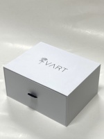 Boîte cadeau coulissante personnalisée avec emballage en carton rigide blanc et insert en mousse protectrice pour bouteilles en verre fragiles