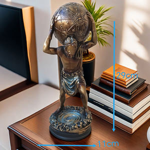Sculture Decorative per la Casa in Resina, Statua di <span class=keywords><strong>Atlante</strong></span> che Sostiene il Globo Terrestre della Mitologia Greca, Figurine in Bronzo Personalizzate, Ornamento da Tavolo - Product Image 4