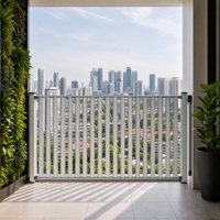 Panneaux de clôture en aluminium Tingmeihaoting, profil 65x16, certifiés ISO 9001 CE, kit moderne avec revêtement en poudre, antirouille et durable