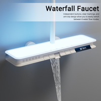 Mitigeur de douche thermostatique numérique LED de luxe contemporain à 6 fonctions, ensemble de douche mural en laiton