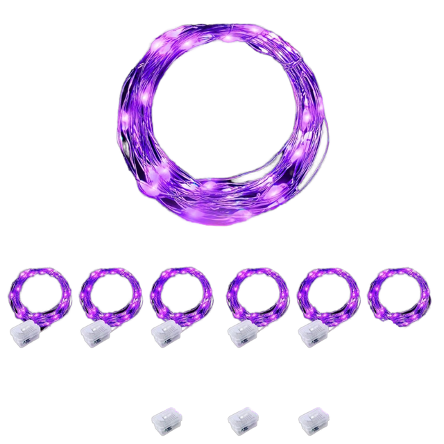 12 Pack LED Fairy Lights Battery Operated Mini String Lights IP65 Waterproof 7ft 20 Firefly Starry Lights Halloween