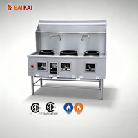 Réchaud industriel à deux Wok Cuisinière à gaz Wok chinois Brûleur sur support Cuisinière Cuisinière à gaz