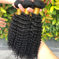 Kinky Curly 1 Buah Warna Alami 8-30 Inci Bundel Tenun Brasil Ekstensi Rambut Manusia India Non Remy 100G