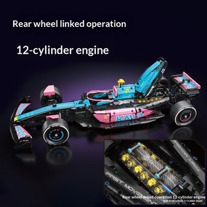 Voiture de course de Formule <span class=keywords><strong>1</strong></span> en blocs de construction en plastique ABS, puzzle DIY à assembler, jouet pour enfants à petites particules, cadeau, vente en gros transfrontalière - Product Image 4