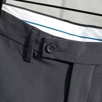 Celana Kasual Pria Model Lurus Kancing Tengah, Bahan Sedang, Bernapas, Ramah Lingkungan, Stretchable, Panjang Mata Kaki, Cocok untuk Musim Semi, Panas, dan Gugur
