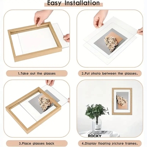 Cadre photo en bois double face avec verre pour fleurs séchées et feuilles, idéal pour collection botanique et projets DIY - Product Image 5