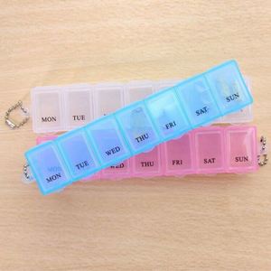 กล่องยาพกพาแบบพลาสติกสำหรับจัดเก็บยาประจำสัปดาห์ พร้อมพวงกุญแจ - Product Image 6