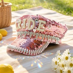 Wholesale 3 MOQ Pink Sequin Pearl Bride Spike Captain Plush Outdoor Beach Casual Burning <strong>Man</strong> Wedding <strong>Festival</strong> Party <strong>Hat</strong> - Product Image 3