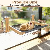 Hamac de fenêtre pour chat avec tapis double face en maille respirante, pliable, avec cadre en bois