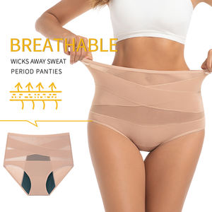 米国EUサイズ3層漏れ防止女性時代パンティー通気性ハイウエスト月経下着失禁ブリーフ - Product Image 4