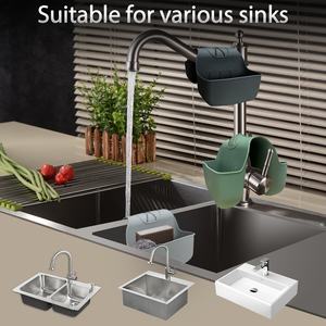 Lavabo décoratif pour la cuisine <span class=keywords><strong>Liquide</strong></span> <span class=keywords><strong>vaisselle</strong></span> Silicone Caddy Savon suspendu <span class=keywords><strong>Porte</strong></span>-éponge de cuisine - Product Image 6