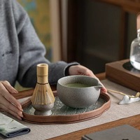 Vente chaude Style Japonais Matcha Accessoires De Cérémonie Du Thé Matcha Kit avec 9 Pcs Par Fouet Bol Titulaire Plateau À Thé