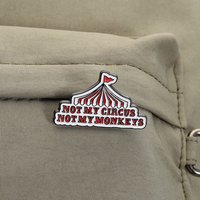 Broches en émail rétro en forme de tente de cirque, citation amusante, pas mon cirque, pas mes singes, broche, badge de revers, bijoux en gros