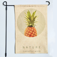 Drapeau de jardin personnalisé Qualisub en lin vierge pour sublimation – Couleurs marron clair/marron/blanc