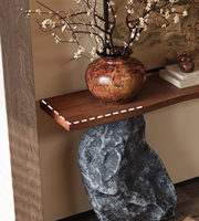 Table basse moderne incurvée en bois avec dessus en marbre blanc fonction miroir pour maison hôtel appartement villa meubles de salon