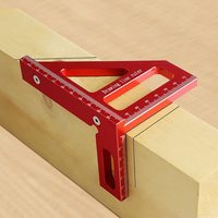 Règle de mesure 3D multi-angles, rapporteur carré pour le travail du bois en alliage d'aluminium à 45/90 degrés, règle de dessin