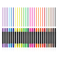 Marqueurs textiles permanents à double pointe KHY personnalisés, 24 couleurs non toxiques