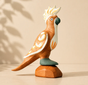 Juguete de madera tallada de cacatúa, decoración creativa de madera con forma de animal - Product Image 2