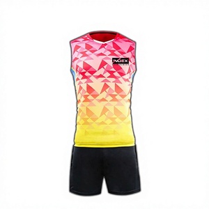 Conjunto de Camiseta de Voleibol para Hombre INDEX, Sublimada con Estampado Geométrico, Sin Mangas, Cuello en V, Absorbe la Humedad, Uniforme Deportivo de Verano para Adultos - Product Image 1