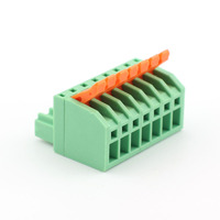Borniers en laiton 7P, type enfichable 3,5 mm, 300 V 10 A, connecteurs PCB en ligne à suspension libre, vert -20-105