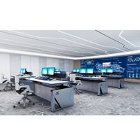 Console de commande de sécurité intelligente-Bureau métallique personnalisable avec technologie intégrée pour les salles de contrôle et les centres d'opérations