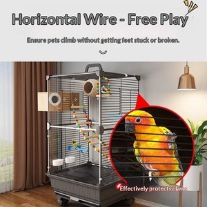 Gaiola Grande de Luxo para Pássaros, Branca, Personalizada, com Rodas, para Exterior, em Ferro Ecológico, para Papagaios - Oferta Imperdível - Product Image 5