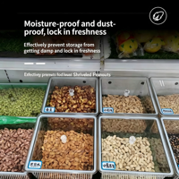 Distributeur en acrylique transparent de qualité alimentaire, écologique, sans BPA, bac en plastique empilable de 15 L pour aliments en vrac, chocolat et noix