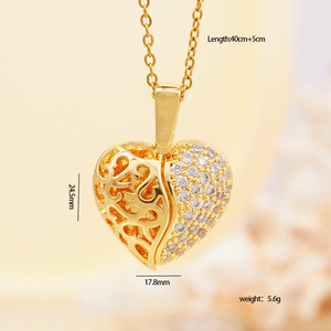 Collar de Alas de Ángel y Corazón con Nombre Personalizado, Colgante de Medallón de Corazón Abierto y Cerrado, Collares de Joyería de Moda para Mujer - Product Image 6
