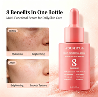 Sérum Visage Hydratant et Éclaircissant 8-en-1 à Marque Blanche OEM, Resserre les Pores, Correcteur de Taches Brunes à la Niacinamide et Vitamine C