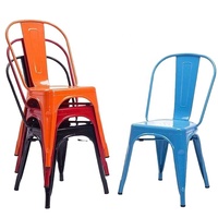 Chaise de salle à manger industrielle empilable en métal pour restaurant, siège commercial moderne