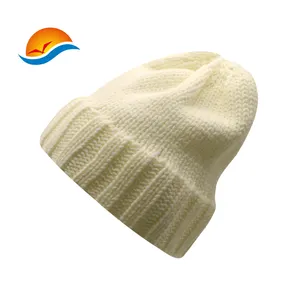 OEM Custom Merino Men Women Small MOQ Winter Cap Outdoor Running Hat Customized Logo Fisherman Ribbed Knitted Beanie