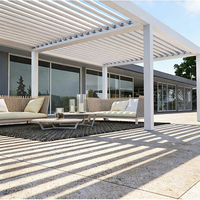 ANCSEM Pergola motorisée en aluminium pour extérieur, auvent rectangulaire autoportant, imperméable, avec toit à lames orientables