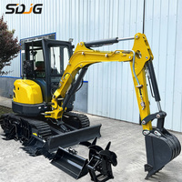 Livraison Gratuite Mini-Excavatrice sur Chenilles 3,5 Tonnes avec Moteur EPA, Petite Machine de Terrassement