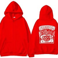 Fournisseur direct d'usine : Sweat à capuche zippé rétro style américain pour homme, imprimé graffiti, automne ; Vêtement d'extérieur décontracté et oversize pour couples