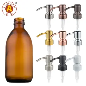 Longan - Dispensador de líquidos para garrafas de sabonete, shampoo e cosméticos, metal em aço inoxidável, dispensador de bomba para garrafas de sabonete, fabricante