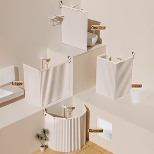 Anti-Durchhängen Wiederverwendbare Edelstahl-Doppel-Saugnapf 360° Drehbare 2/3/4/5-fach Faltbare Bohrfreie Duschvorhangstangen - Product Image 6